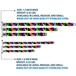 Dog Bone Seatbelt Buckle Collar - Spotlight Black/Multi Neon