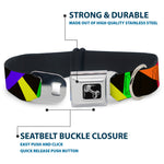Dog Bone Seatbelt Buckle Collar - Spotlight Black/Multi Neon