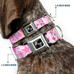 Dog Bone Seatbelt Buckle Collar - Stargazer White/Pink