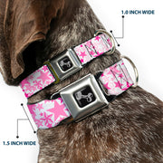 Dog Bone Seatbelt Buckle Collar - Stargazer White/Pink