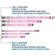 Dog Bone Seatbelt Buckle Collar - Stargazer White/Pink