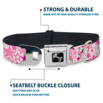 Dog Bone Seatbelt Buckle Collar - Stargazer White/Pink