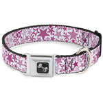 Dog Bone Seatbelt Buckle Collar - Stargazer White/Pink