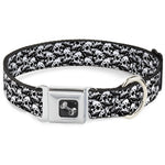 Dog Bone Seatbelt Buckle Collar - Skull Yard Black/White