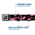 Load image into Gallery viewer, Dog Bone Seatbelt Buckle Collar - Splatter Black/Pink