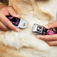 Load image into Gallery viewer, Dog Bone Seatbelt Buckle Collar - Splatter Black/Pink