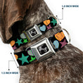 Load image into Gallery viewer, Dog Bone Seatbelt Buckle Collar - Stars-In Hearts-In Stars Black/Multi