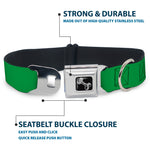 Dog Bone Seatbelt Buckle Collar - St. Paddy Green