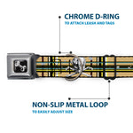 Dog Bone Seatbelt Buckle Collar - Skull & Cross Bones Plaid Tan