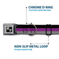 Load image into Gallery viewer, Dog Bone Seatbelt Buckle Collar - Stripes Black/Purple/Gray