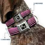 Dog Bone Seatbelt Buckle Collar - Stripe Transition Black/Pink