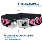 Dog Bone Seatbelt Buckle Collar - Stripe Transition Black/Pink