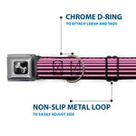 Dog Bone Seatbelt Buckle Collar - Stripe Transition Black/Pink