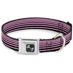 Dog Bone Seatbelt Buckle Collar - Stripe Transition Black/Pink