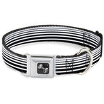 Dog Bone Seatbelt Buckle Collar - Stripe Transition Black/White