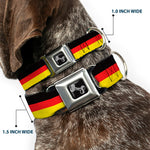 Dog Bone Seatbelt Buckle Collar - Stripes Black/Red/Yellow