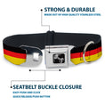 Load image into Gallery viewer, Dog Bone Seatbelt Buckle Collar - Stripes Black/Red/Yellow