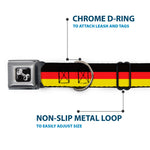 Dog Bone Seatbelt Buckle Collar - Stripes Black/Red/Yellow