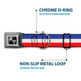 Load image into Gallery viewer, Dog Bone Seatbelt Buckle Collar - Stripes Blue/White/Red