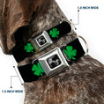 Load image into Gallery viewer, Dog Bone Seatbelt Buckle Collar - St. Pat's Black/Green