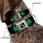 Dog Bone Seatbelt Buckle Collar - St. Pat's Black/Green
