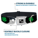 Dog Bone Seatbelt Buckle Collar - St. Pat's Black/Green