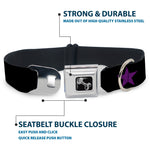 Dog Bone Seatbelt Buckle Collar - Star Black/Purple