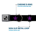 Load image into Gallery viewer, Dog Bone Seatbelt Buckle Collar - Star Black/Purple