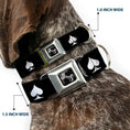 Load image into Gallery viewer, Dog Bone Seatbelt Buckle Collar - Spade Black/White