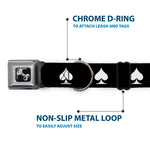 Dog Bone Seatbelt Buckle Collar - Spade Black/White