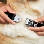 Dog Bone Seatbelt Buckle Collar - Spade Black/White