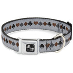 Dog Bone Seatbelt Buckle Collar - Suits Gray Stone