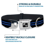 Dog Bone Seatbelt Buckle Collar - Stripe Black/Blue