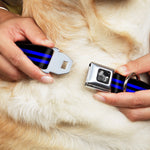 Dog Bone Seatbelt Buckle Collar - Stripe Black/Blue