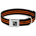 Load image into Gallery viewer, Dog Bone Seatbelt Buckle Collar - Stripe Black/Orange