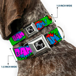 Dog Bone Seatbelt Buckle Collar - Sound Effects Green/Multi Color