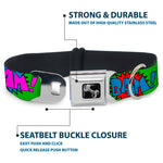 Dog Bone Seatbelt Buckle Collar - Sound Effects Green/Multi Color