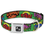 Dog Bone Seatbelt Buckle Collar - Sound Effects Green/Multi Color
