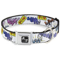 Load image into Gallery viewer, Dog Bone Seatbelt Buckle Collar - Sound Effects White/Pastel