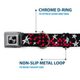 Load image into Gallery viewer, Dog Bone Seatbelt Buckle Collar - Sketch Stars w/Checkers Black/Fuchsia/White