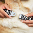 Load image into Gallery viewer, Dog Bone Seatbelt Buckle Collar - Tilted Skulls Black/White
