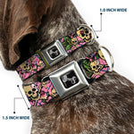 Dog Bone Seatbelt Buckle Collar - Trust No One Pink