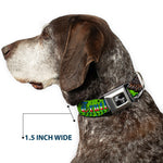 Dog Bone Seatbelt Buckle Collar - Truth and Justice Green