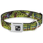 Dog Bone Seatbelt Buckle Collar - Truth and Justice Green