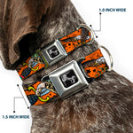 Dog Bone Seatbelt Buckle Collar - Truth and Justice Orange