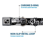 Dog Bone Seatbelt Buckle Collar - Trust No One Black/White