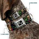 Dog Bone Seatbelt Buckle Collar - Trust No One CLOSE-UP Black