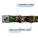 Dog Bone Seatbelt Buckle Collar - Trust No One CLOSE-UP Black