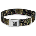 Load image into Gallery viewer, Dog Bone Seatbelt Buckle Collar - Trust No One CLOSE-UP Black