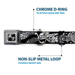 Dog Bone Seatbelt Buckle Collar - Truth and Justice Black/White